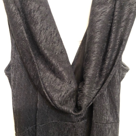 Windsor size large black LBD deep V faux wrap dress with asymmetrical hem NWOT - Picture 10 of 15